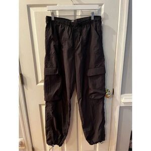 Garage Gray Parachute Cargo Toggle Ankle Athletic Pants sz S NWOT
